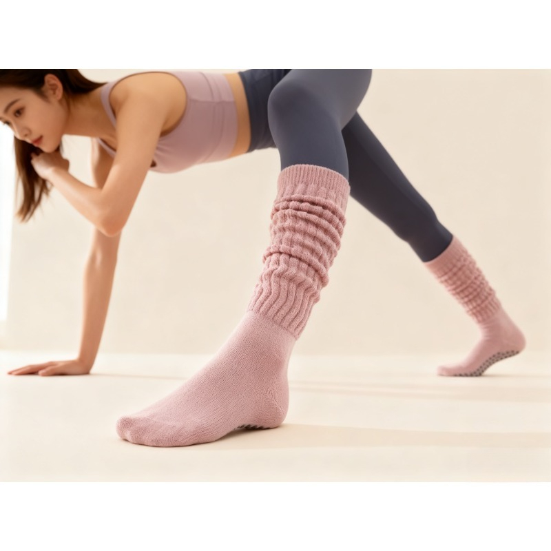 Pilates Yoga Gym - Kadın Pamuklu Kaymaz Pilates Çorapları Uzun