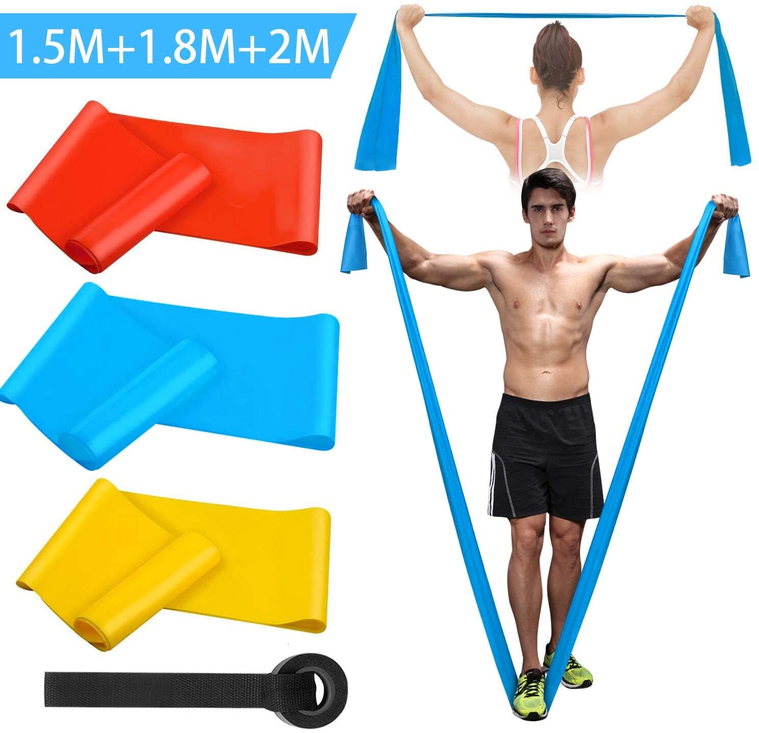 Pilates Yoga Reformer - Elastik Fitness Bantları 3 Adet Direnç