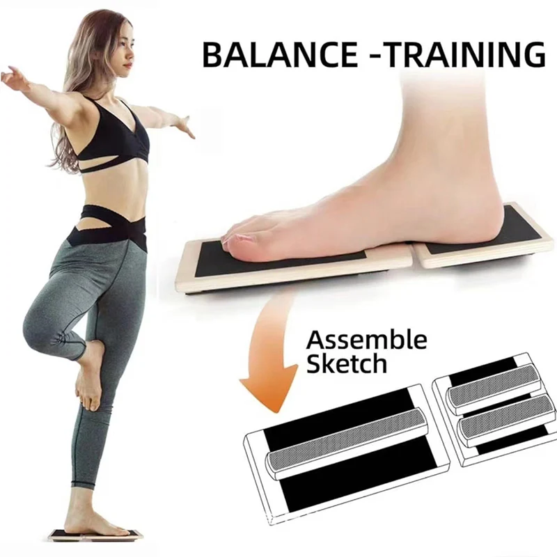 Pilates Yoga Shoes - Ahşap Tek Ayak Eğitmen Denge Kurulu