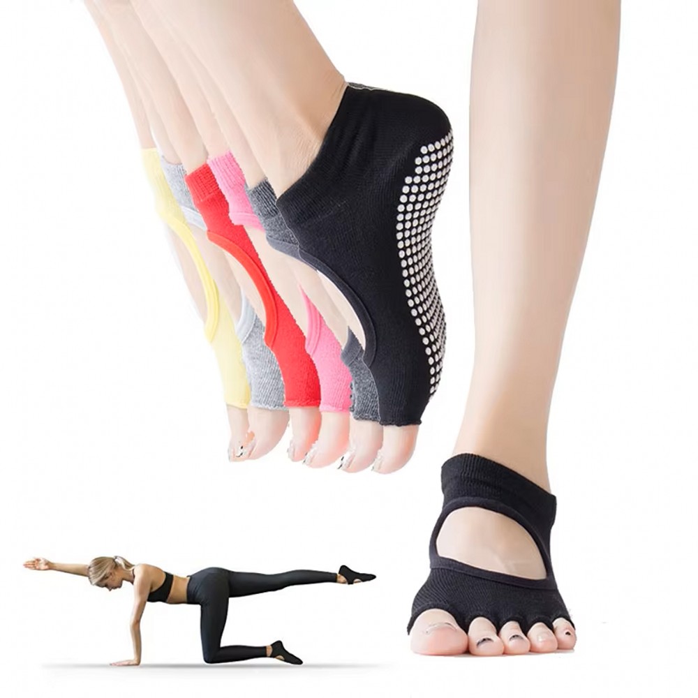 Pilates Yoga Studio - Sırtı Açık Beş Parmaklı Yoga Çorapları,